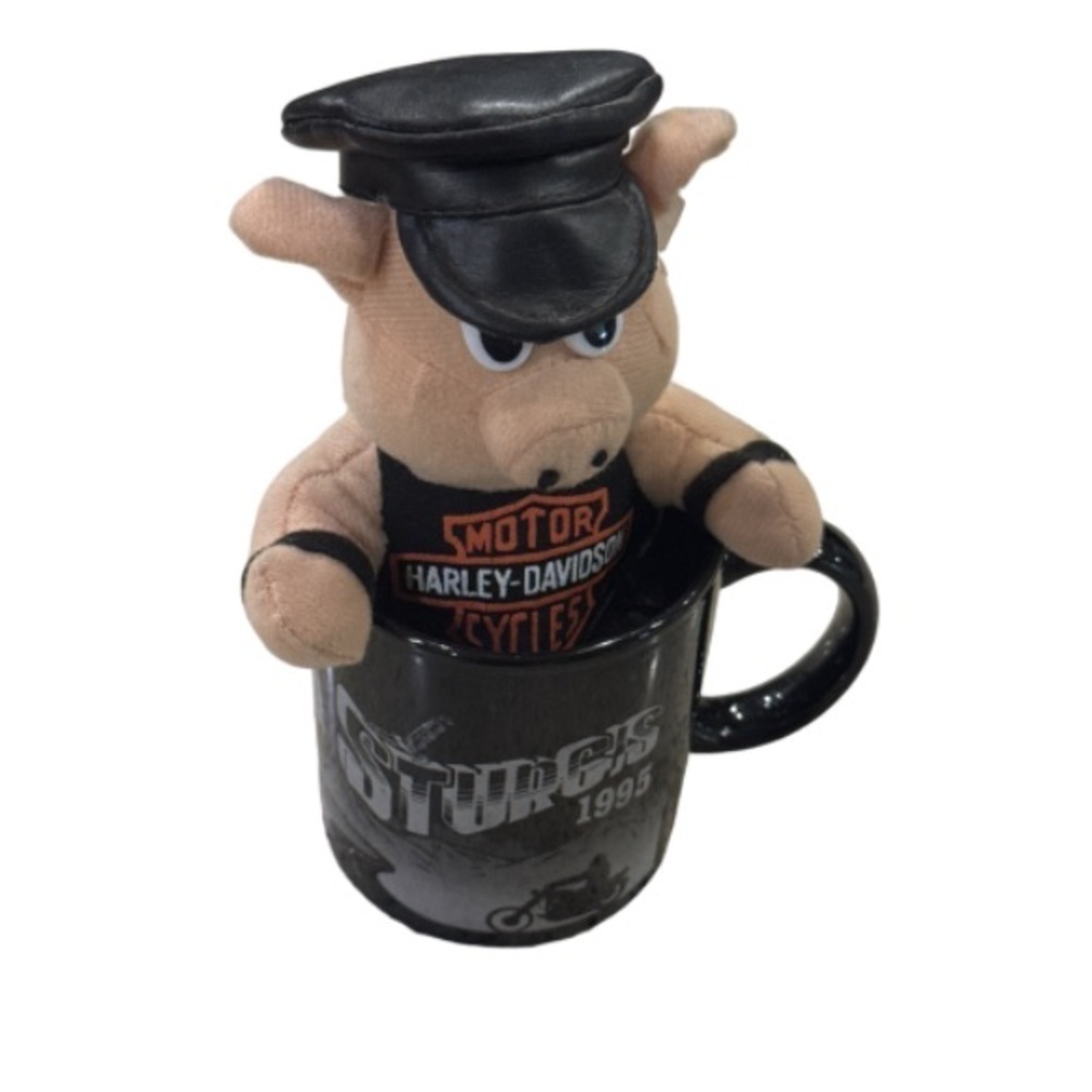 Harley-Davidson Tan Plush Pig with Blacksturgis 1995  Mug